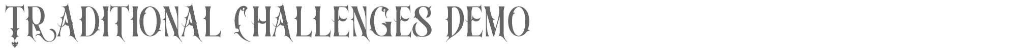 Sample characters Traditional Challenges Font